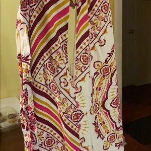Multicolored backless maxi dress
